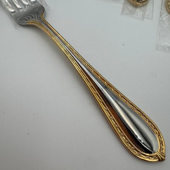 Waterford Powerscourt Gold Flatware 18/10 5 Pc Place Setting NIB - Picture 2 of 5